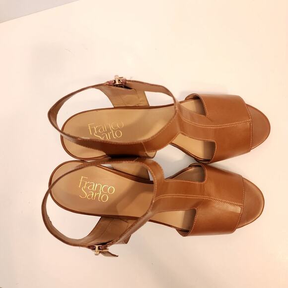 Franco Sarto Myriad Platform Sandals Brown Leather Women's‎ SZ 10 - Picture 3 of 8